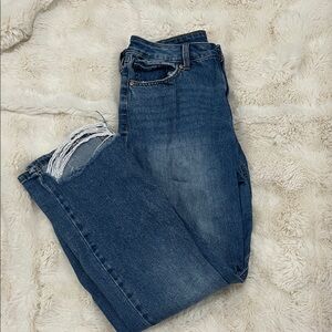 Sincerely Jules Distressed Blue Straight Leg Jeans
